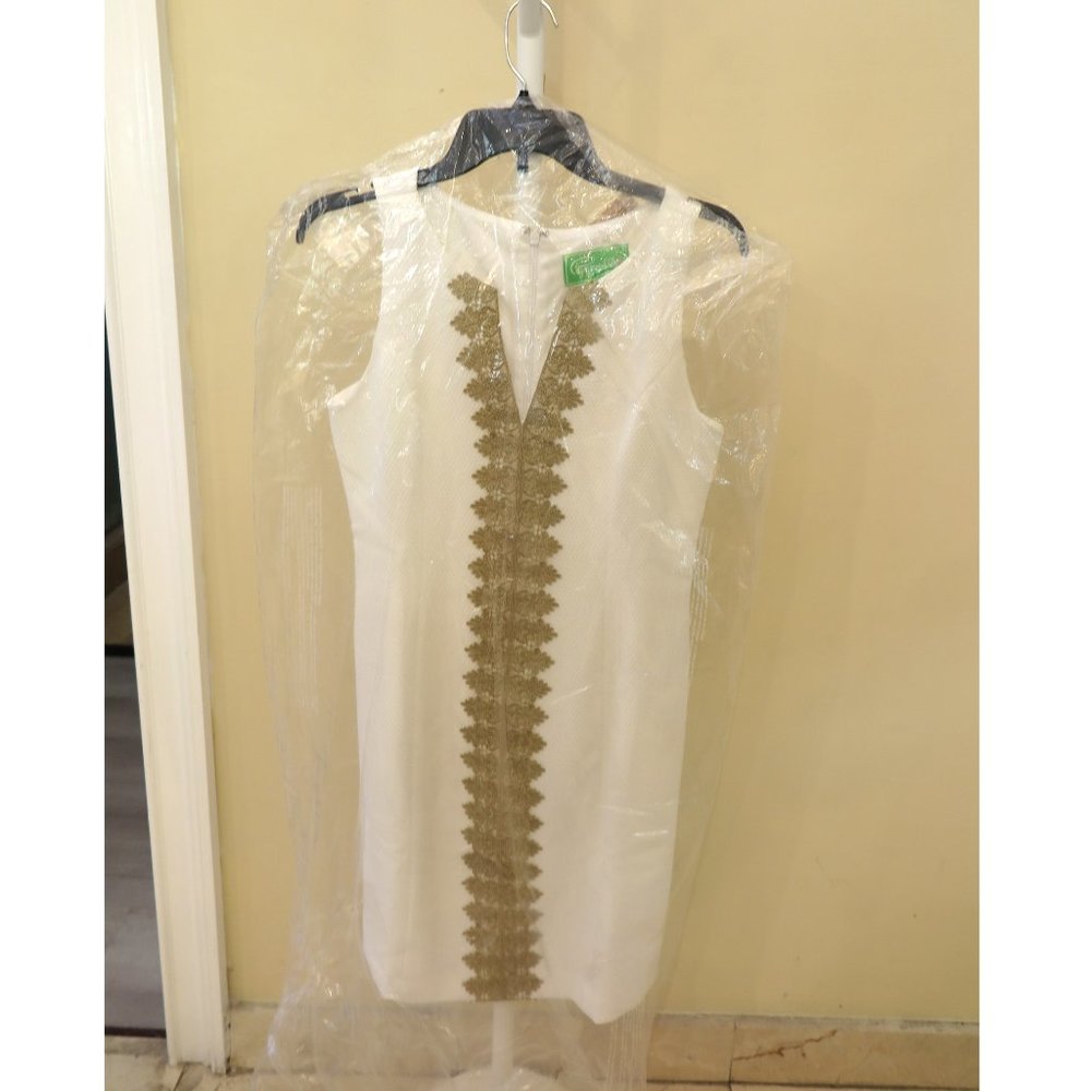 PAPPAGALLO Textured Knit Sheath Scroll White Dress